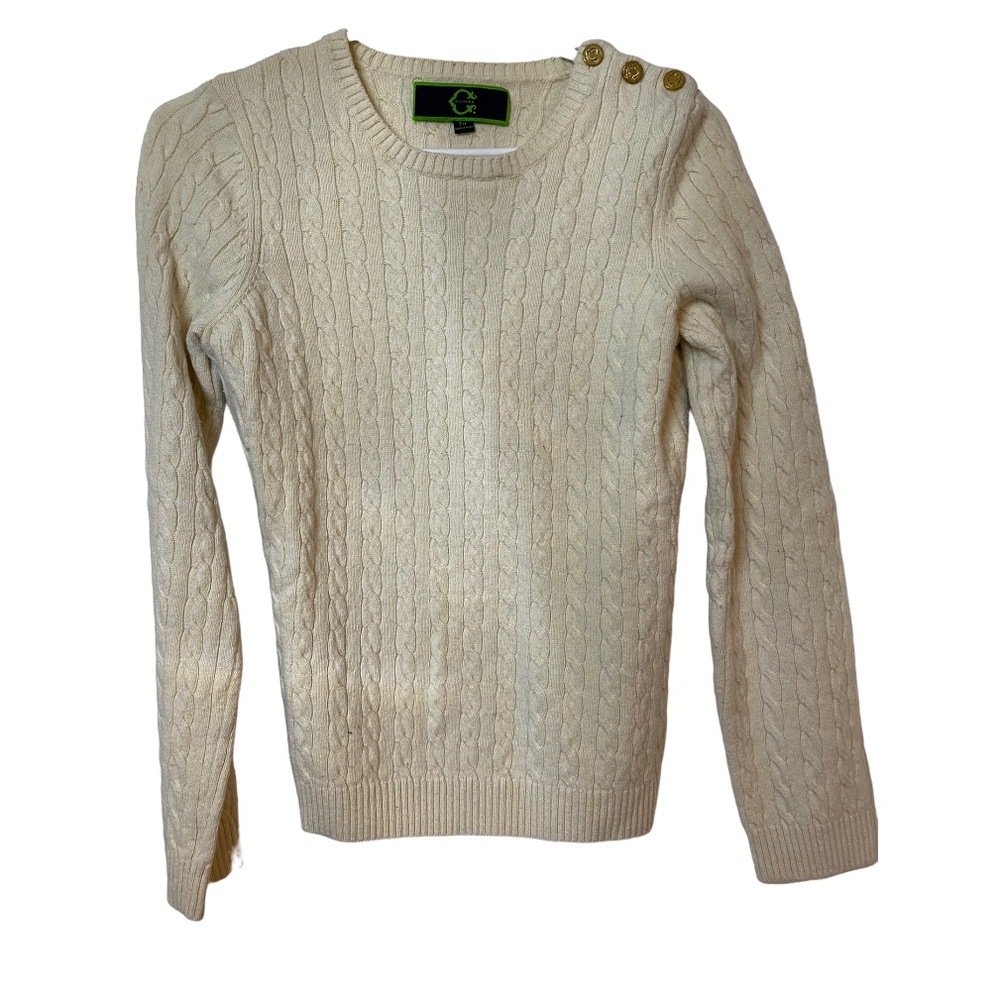C Wonder by Chris Burch (Tory’s ex-husband) off white cable knit sweater size M